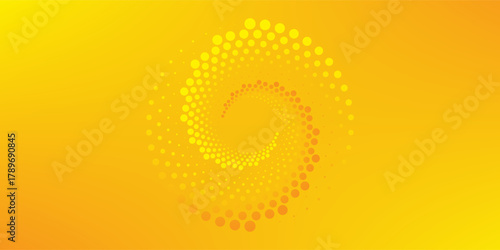 Halftone yellow circular dotted frames set. Circle dots texture isolated on white background. graphic round modern pattern