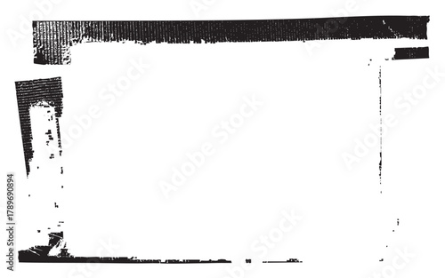 Heavy Corner Grunge Frame Element with Solid Black Tape Markings and Text Space