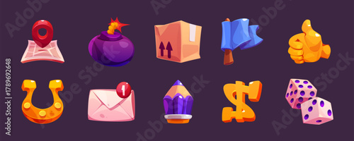 Web icons, symbols for game or casino