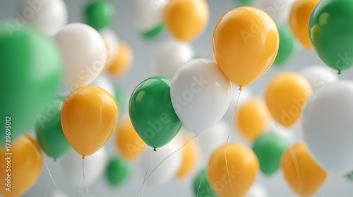 Indian Tricolour Balloons Floating on Soft Background for Republic Day and Independence Day
