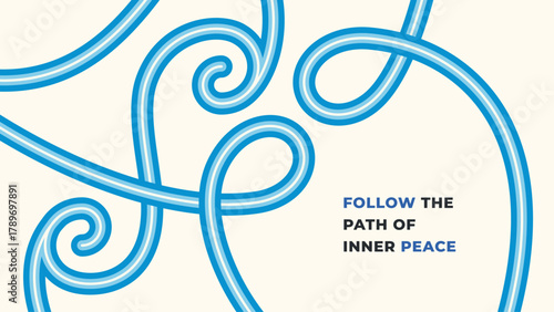 Follow the Path of Inner Peace with Abstract Blue Lines