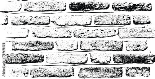 Brick wall seamless vector background texture in a distressed grunge style