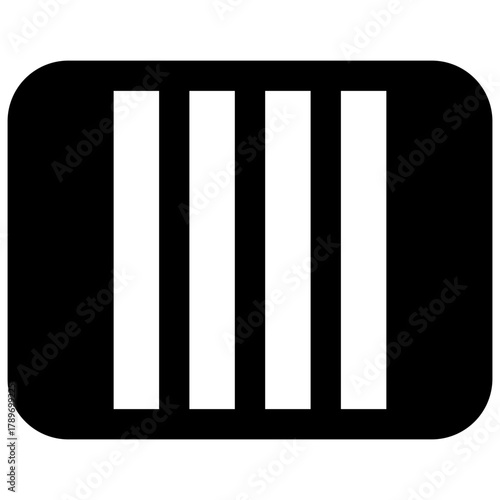 Grill. Outlined stroke vector icon with black-filled details.