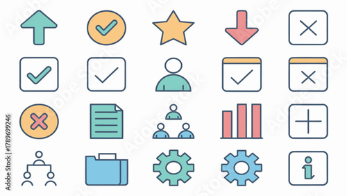 Modern icon silhouette collection for business, technology, and organization needs