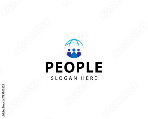 Charity logo and globe design vector, earth and family logos