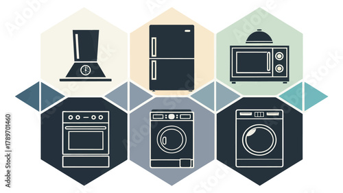 Modern home appliance silhouette collection for kitchen and laundry room design inspiration