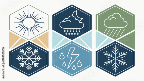 Dynamic weather icons silhouette collection for seasonal forecasts and meteorological insights