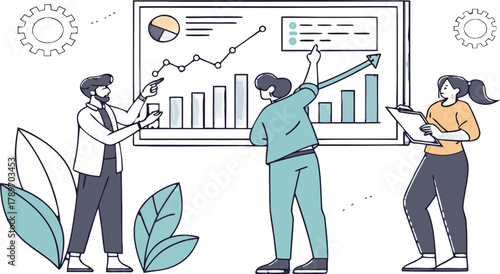 Business Growth, Financial Success, and Strategy Illustration