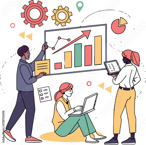 Business Growth, Financial Success, and Strategy Illustration