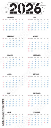 Plan for Success with this Stylish 2026 Calendar, Perfect for Organization and Time Management in Your Modern Home or Office, Stay Ahead!