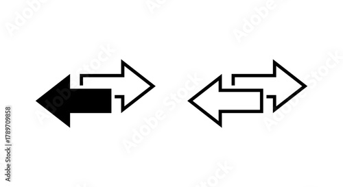 Exchange arrow icon. Swap arrows symbol. Opposite direction sign