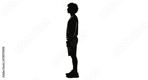 Athletic man silhouette ready for fitness and lifestyle concepts, perfect for health and wellness campaigns, embodying strength and determination