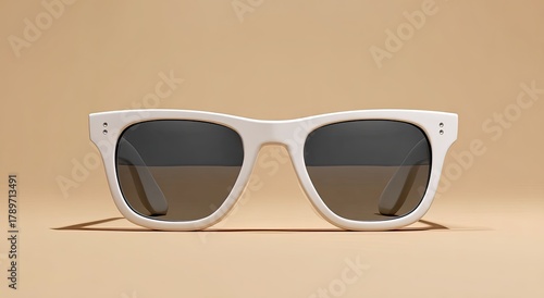 Front view of a pair of white sunglasses