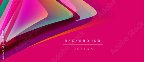Abstract vibrant layers overlap. Pink dominates background, creating dynamic visual effect. Modern design elements present.