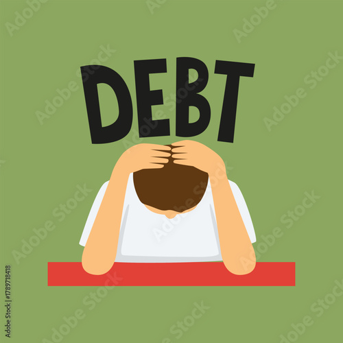  A man stressed from debt.