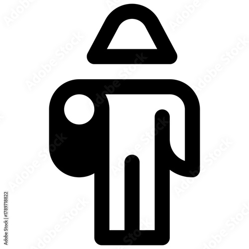 Mother. Outlined stroke vector icon with black-filled details.