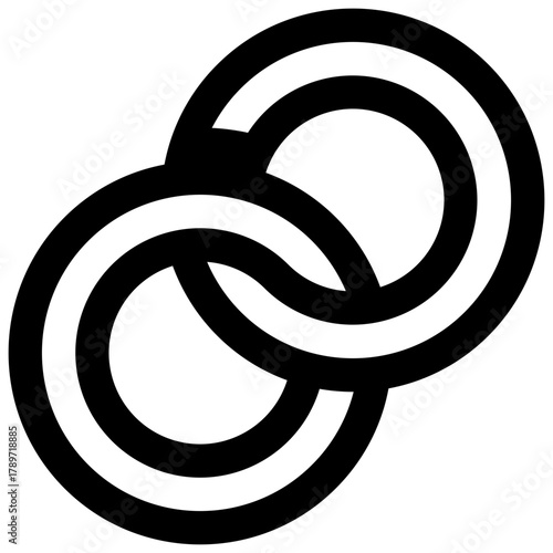 Marriage. Outlined stroke vector icon with black-filled details..