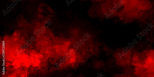 Dark red powder explosion cloud on black background. Abstract red and black grunge texture smoke. smoke fog misty texture overlay on dark black. paranormal red mystic smoke, clouds for movie.