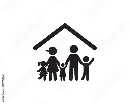 Family at home icon vector design illustration