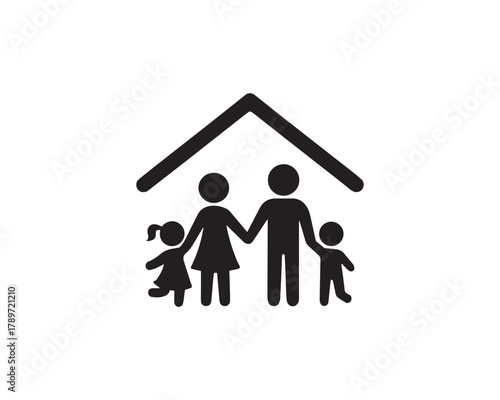 Family at home icon vector design illustration