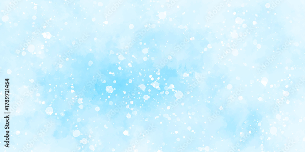 Abstract blue sky watercolor background. light blue bokeh glitter background on blurred texture. watercolor stain with hand paint pattern on blue splash with canvas. beautiful blue sky with cloud.