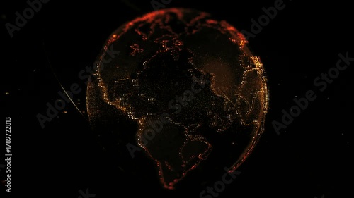planet earth on black background