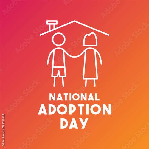 National Adoption Day. November. Gradient background.