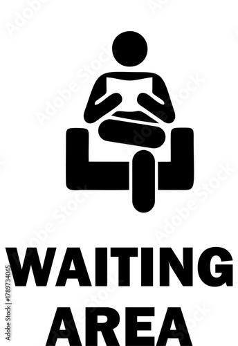 Waiting Area Sign Person Reading
