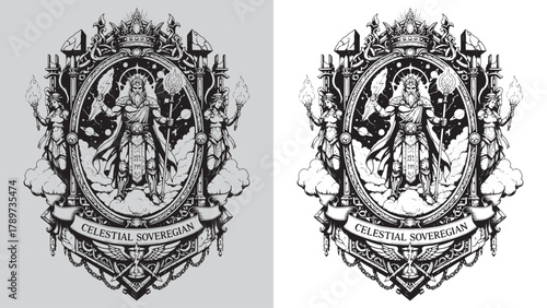 Celestial Sovereign: Zeus/Jupiter God Holding Lightning and Scepter