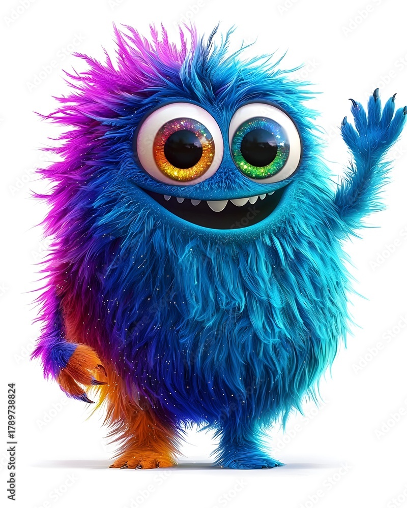 Fototapeta premium Adorable Little Monsters Kids Wallpaper whimsical adorable little monsters wallpaper background Cute Cartoon Fantasy Pattern Design Colorful Whimsical Children’s Illustration