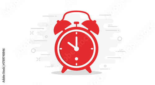 Vibrant red alarm clock symbolizes urgency, deadlines, and the critical importance of time management in modern life