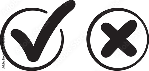 Checkmark and x mark icons