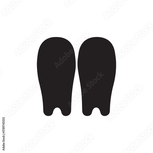 Pair of cricket pad silhouette vector flat illustration design