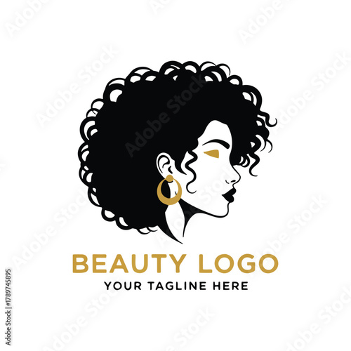Elegant Woman Profile Logo for Beauty Brand
