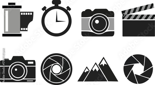 Photography and videography media production icons collection