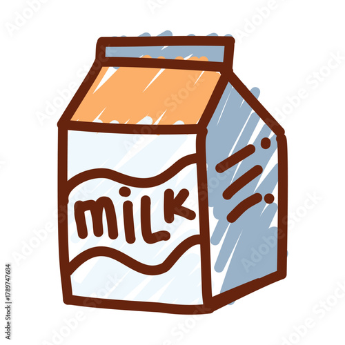 Coffee Doodle of an milk carton