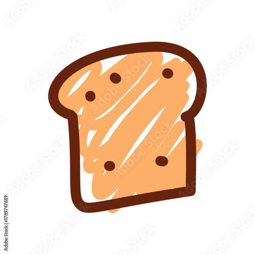 Coffee Doodle of an toast butter