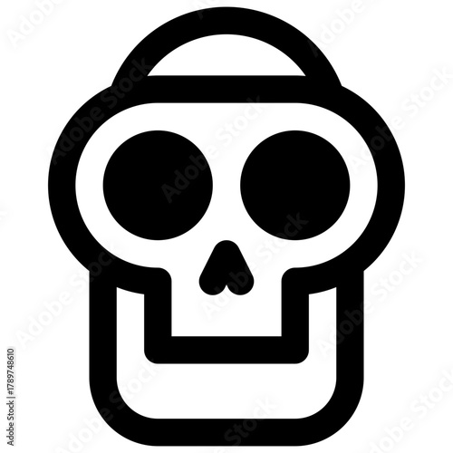 Australopithecus. Outlined stroke vector icon with black-filled details.