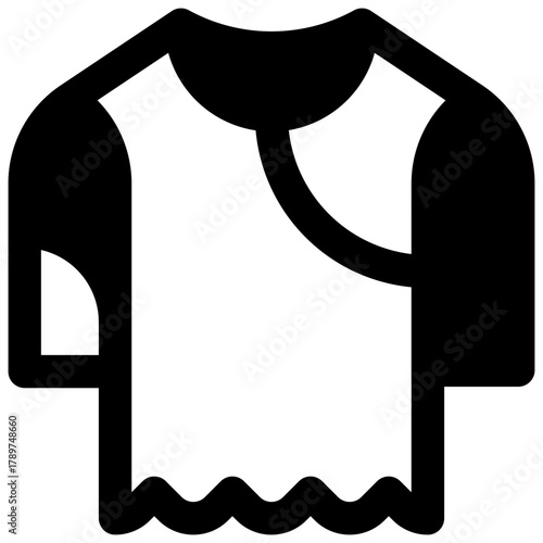 Clothing. Outlined stroke vector icon with black-filled details.