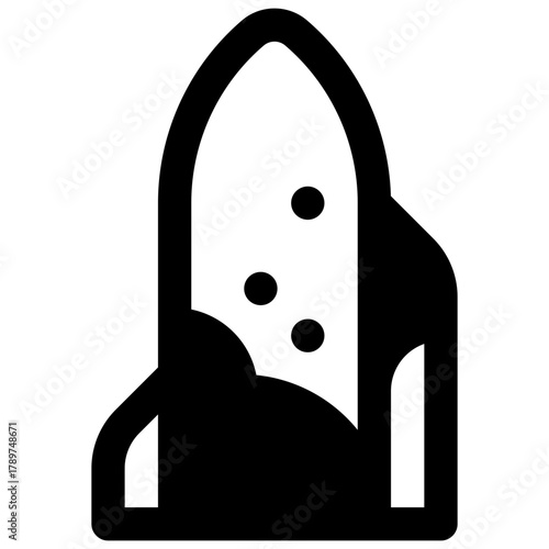 Menhir. Outlined stroke vector icon with black-filled details.
