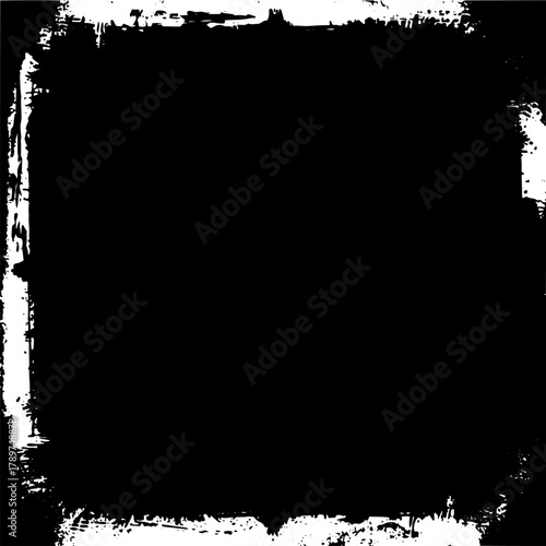 Black background with white paint border creating a striking contrast and interesting design element for artistic projects