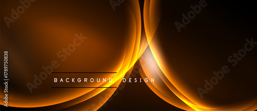 Abstract orange waves form dynamic background. Smooth curves create elegant visual effect, perfect for presentations.