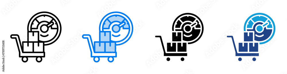 Obraz premium Kpis icon set multiple style collection