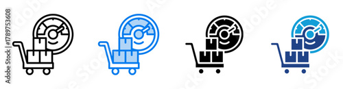 Kpis icon set multiple style collection