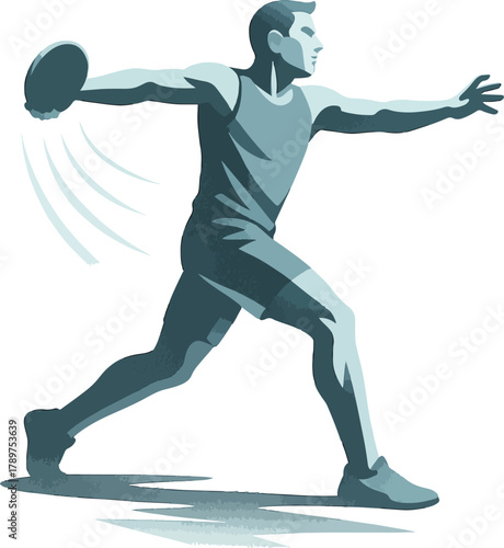 Man throwing discus athletic sport illustration discus thrower