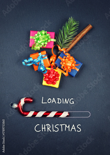 loading christmas with colorful gift boxes