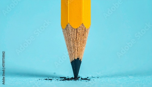Macro Shot of Sharpened Yellow Pencil Tip