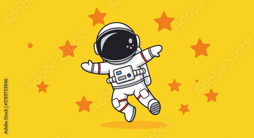 Astronaut floating in space surrounded by stars, symbolizing exploration and wonder