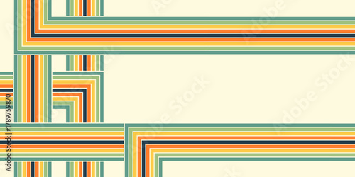 Vintage striped backgrounds, posters, banner samples retro colors 1970s 1900s 70s 80s 90s. Retro vintage style 70s striped background poster lines. Shapes vector design graphic 1980s.
