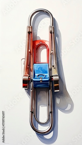 Paperclip Art - Miniature Chair Sculpture on White Background.